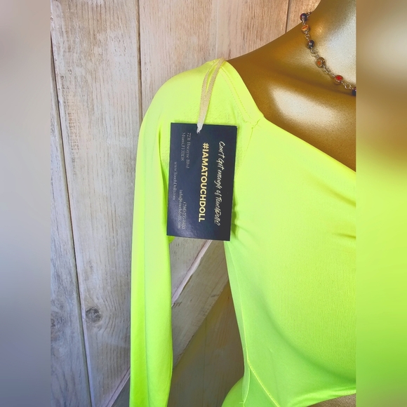 Florissant Green on or off the  Shoulder, Spandex Dress, M/Lg - Picture 2 of 6